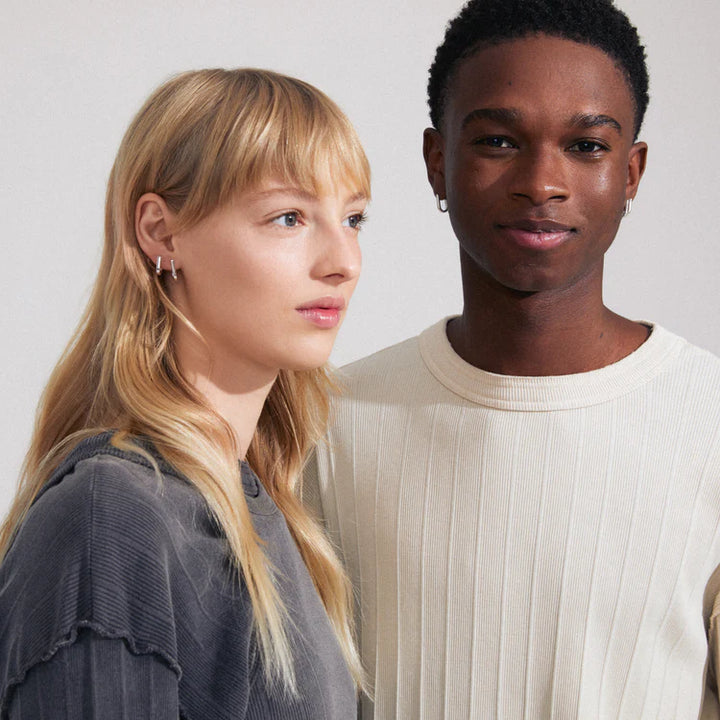 STAY EARRINGS 2-IN-1 SET SILVER-PLATED