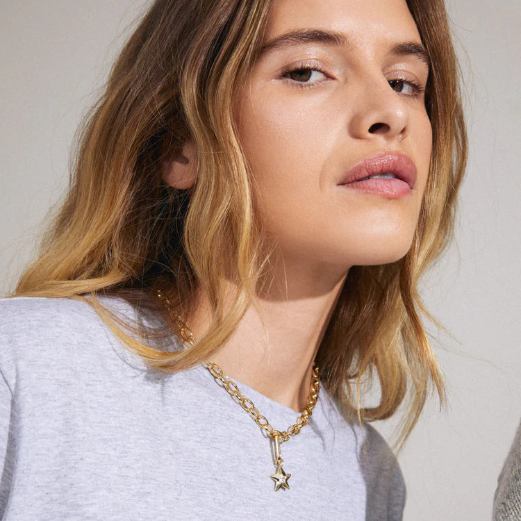 CHARM RECYCLED STAR PENDANT GOLD-PLATED