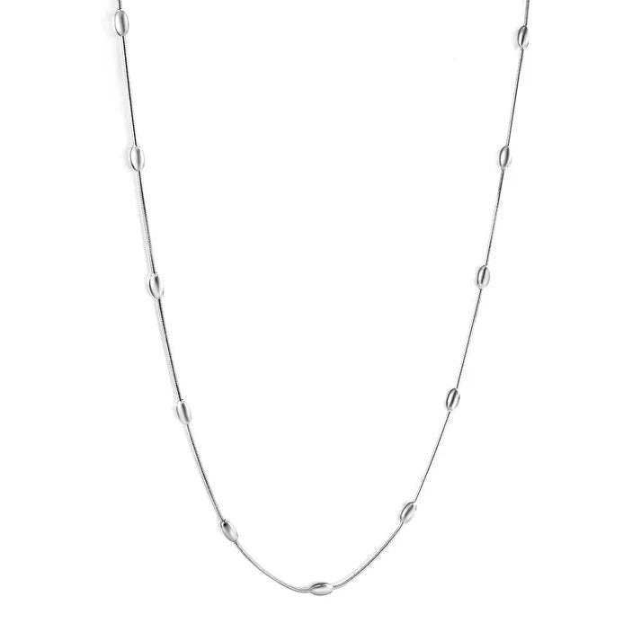 ELEVEN PEARLS NECKLACE "STEEL"