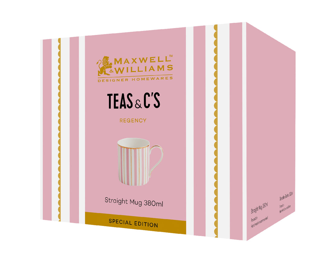 MAXWELL & WILLIAMS -  Teas & C’s Regency Straight Mug 380ML Pink Gift Boxed