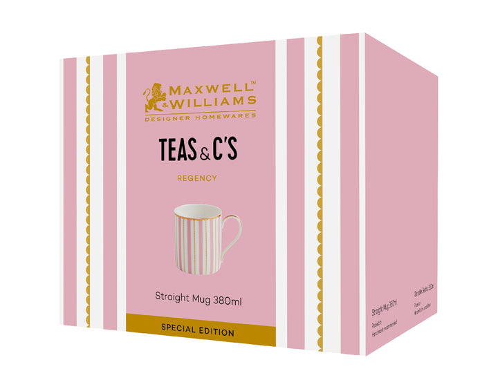 MAXWELL & WILLIAMS -  Teas & C’s Regency Straight Mug 380ML Pink Gift Boxed