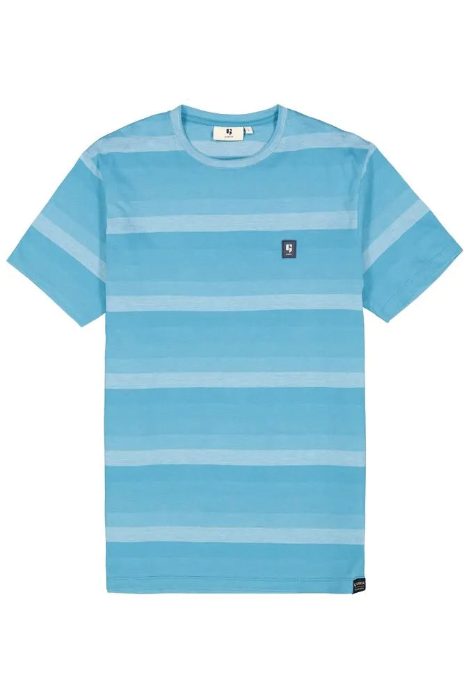 GARCIA STRIPED T-SHIRT "LIGHT TEAL"