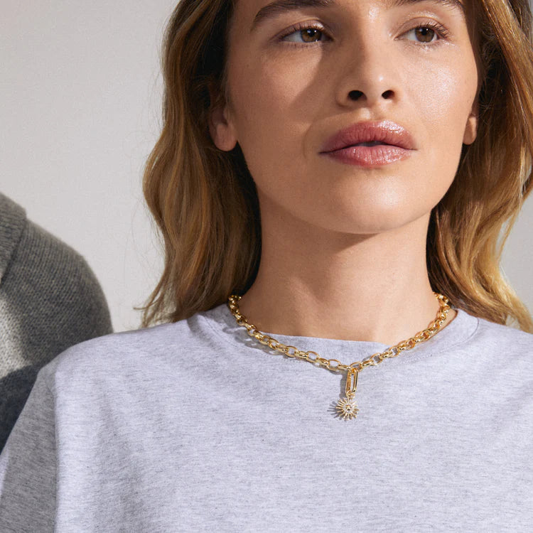 CHARM RECYCLED SUN PENDANT GOLD-PLATED