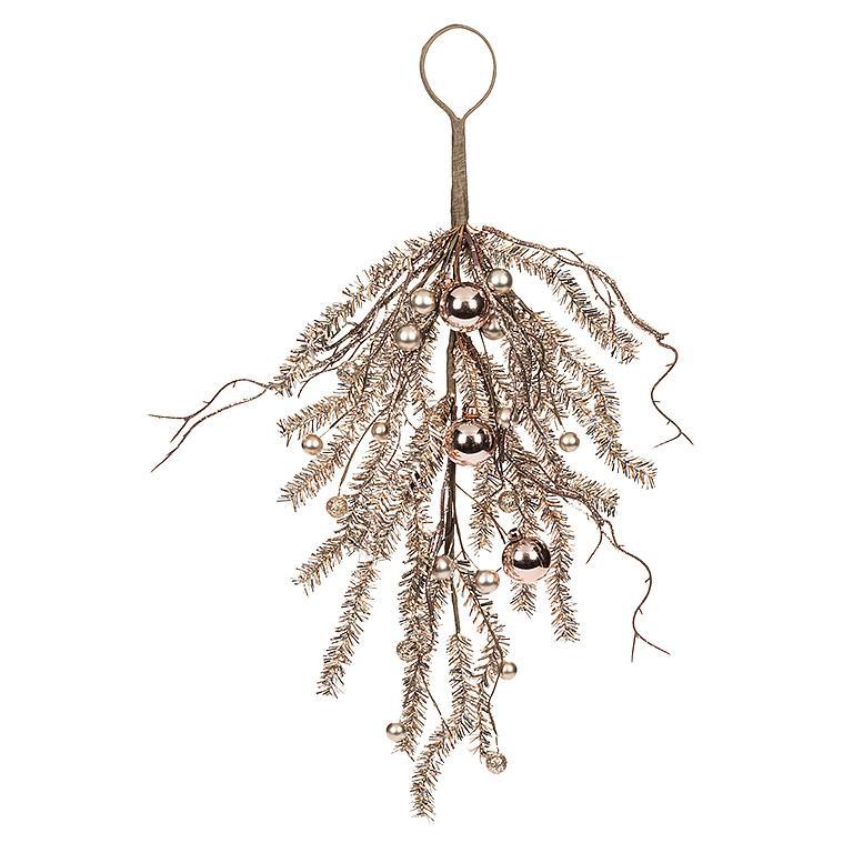 VINTAGE TINSEL TEARDROP SWAG 18''L