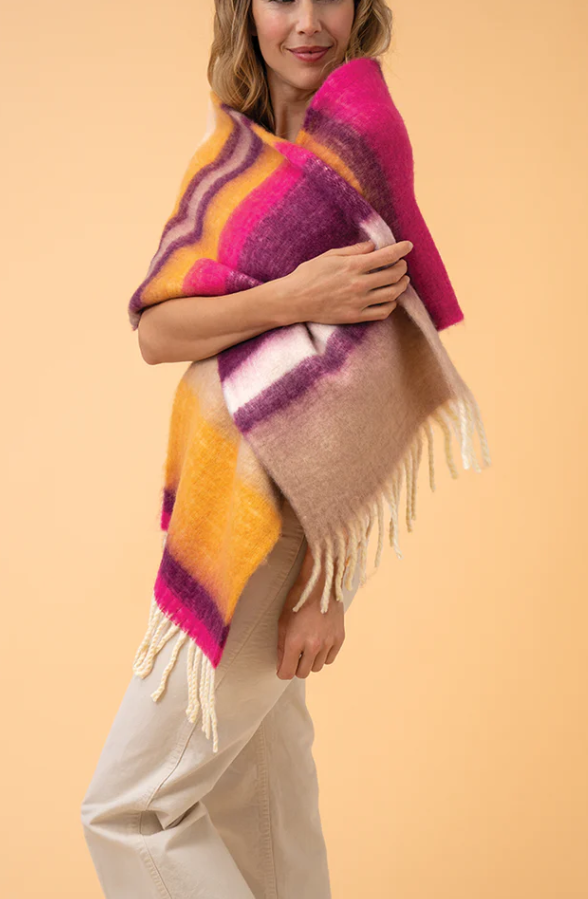 Murphy Cosy Scarf - Damson/Mustard