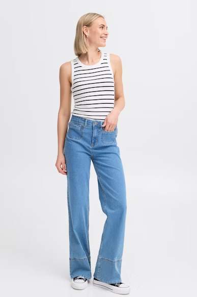 FRHIZAMOND STRIPED TOP "BLACK MIX"