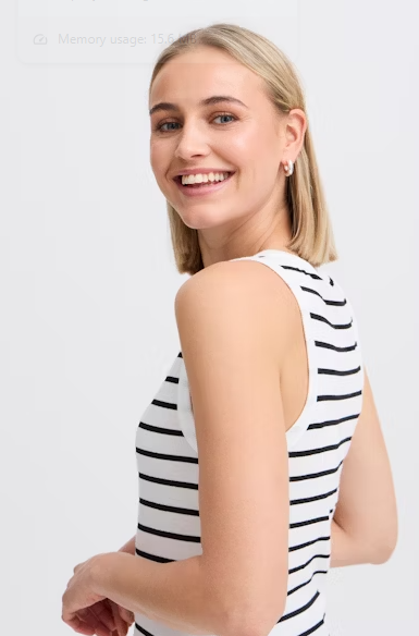 FRHIZAMOND STRIPED TOP "BLACK MIX"