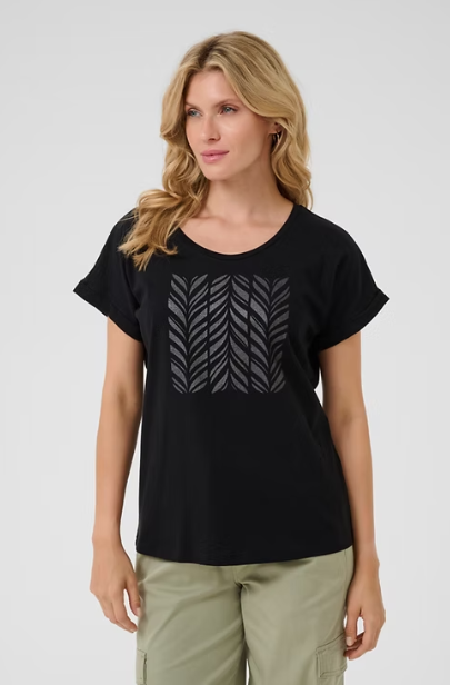 CRRIGA T-SHIRT "BLACK GLITTER STRIPE"