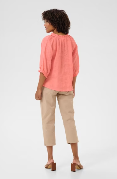CRBELLIS LINEN BLOUSE "PORCELAIN ROSE"