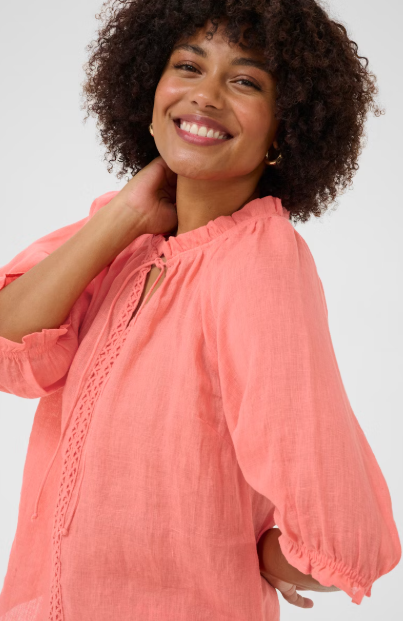 CRBELLIS LINEN BLOUSE "PORCELAIN ROSE"