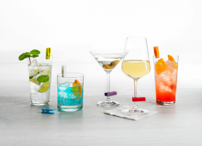SET OF 6 GLASS CHARMS