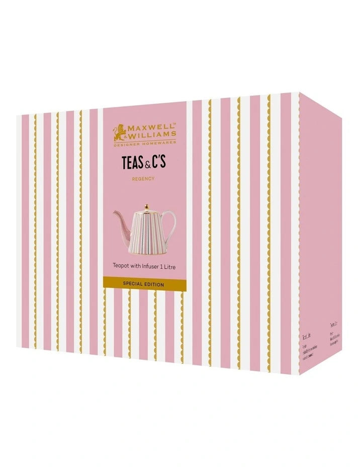 MAXWELL & WILLIAMS - Teas & C's Regency Teapot With Infuser 1L in Pink