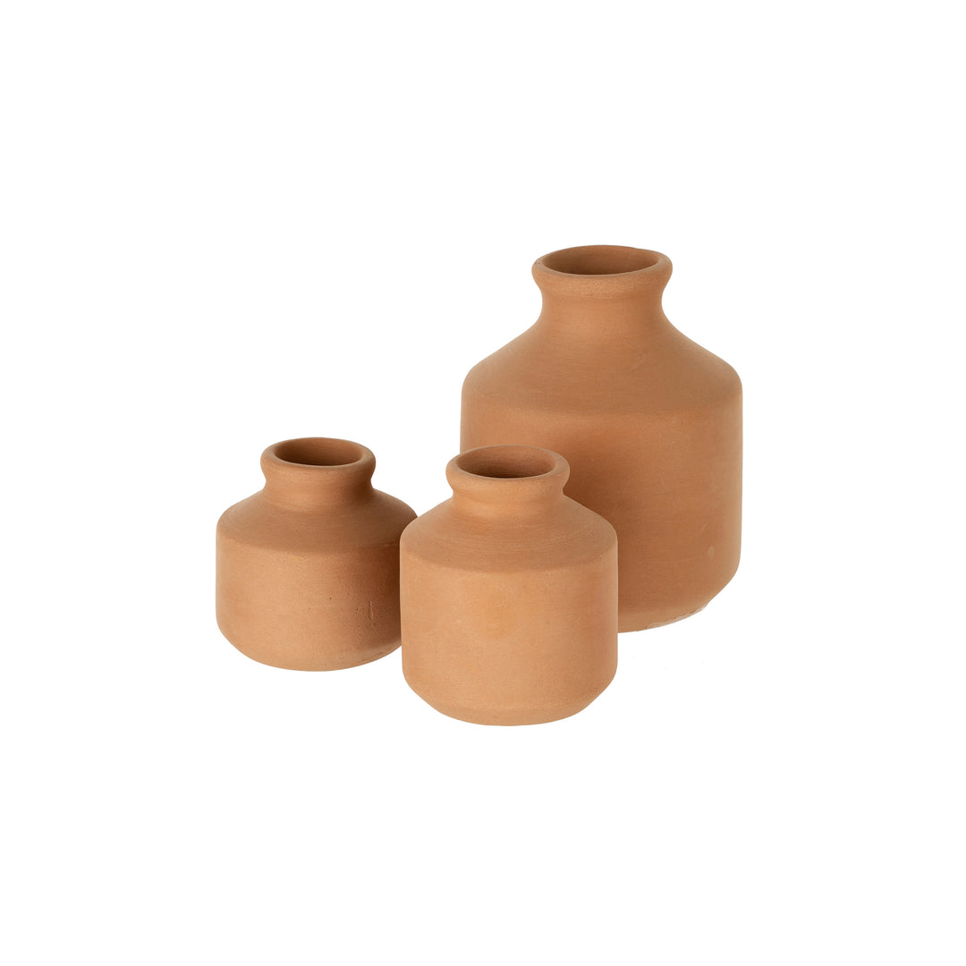 INDABA KOS TERRACOTTA BOTTLES - SET OF 3