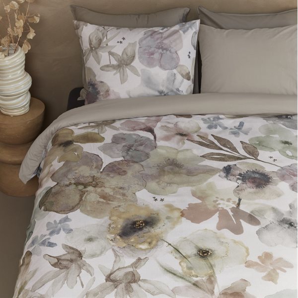 THALIA PASTEL FLOWERED DUVET COVER + 2 SHAMS - KING