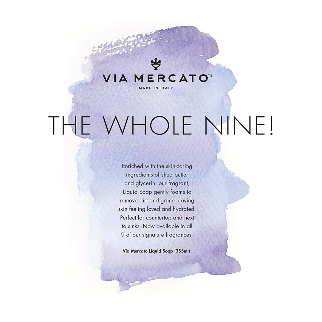 VIA MERCATO LIQUID HAND SOAP NO6 - FIG, ORANGE BLOSSOM AND CEDARWOOD