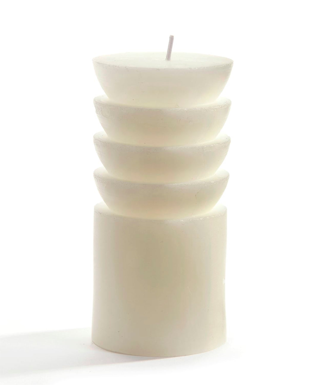 SHORT TIERED WHITE PILLAR CANDLE