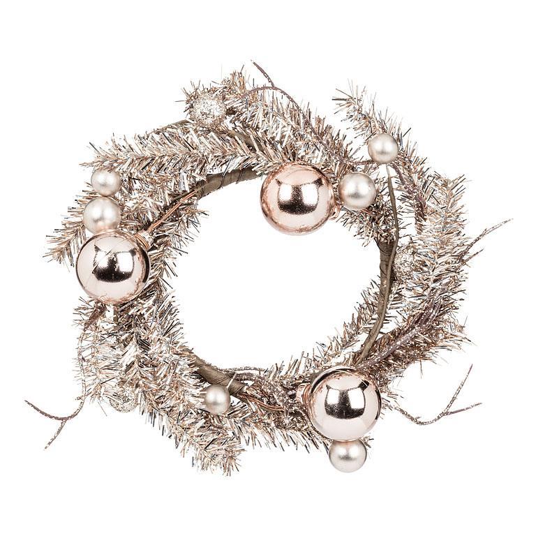 SMALL VINTAGE TINSEL WREATH 10''D