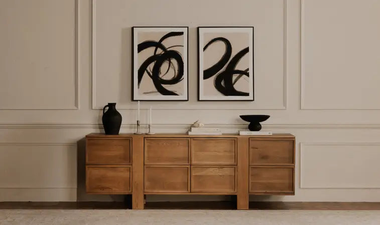 EAST TALL CANDLE HOLDER "BROWN TORRENT MARBLE"