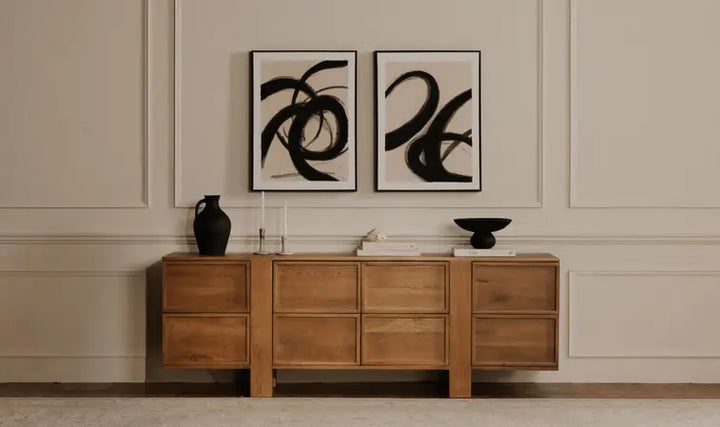 EAST TALL CANDLE HOLDER "BROWN TORRENT MARBLE"