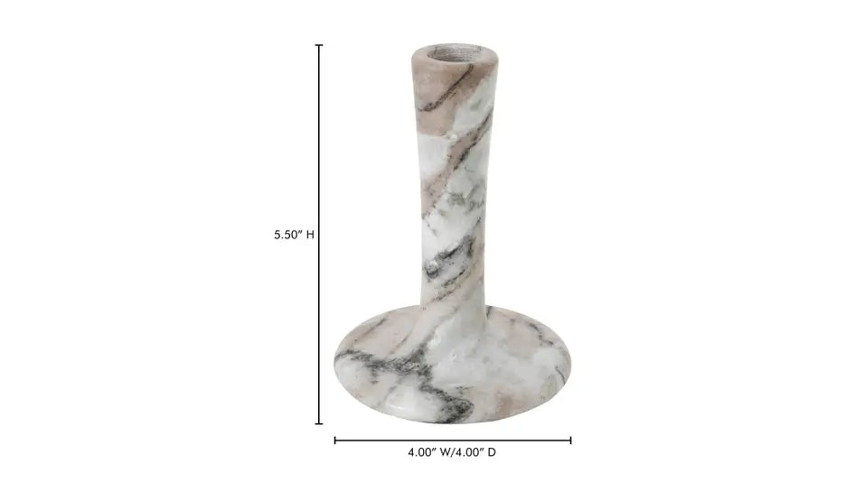 EAST TALL CANDLE HOLDER "BROWN TORRENT MARBLE"