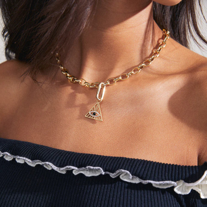 CHARM RECYCLED TRIANGLE PENDANT GOLD-PLATED