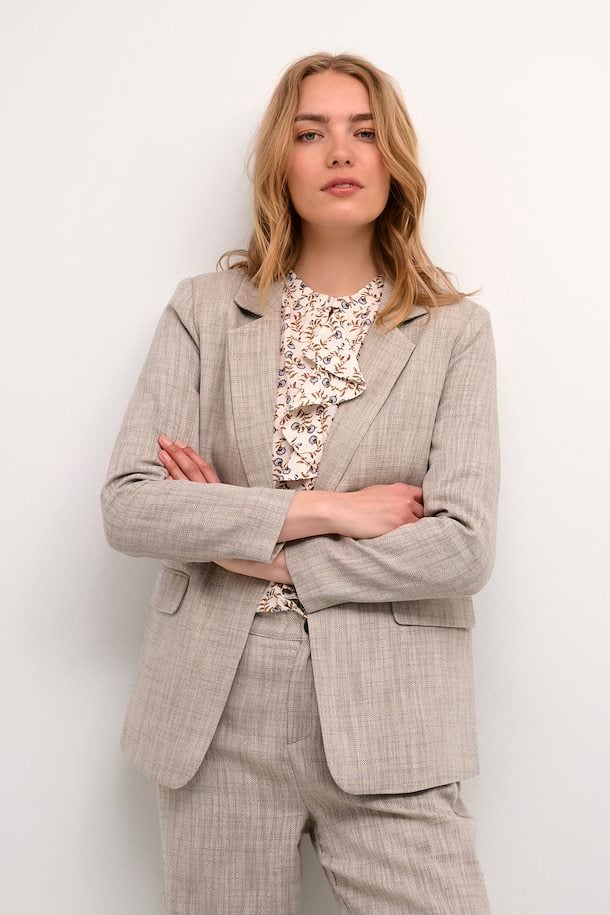 CRTURID BLAZER - SAND HERRINGBONE MELANGE