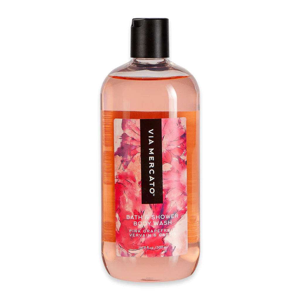 VIA MERCATO BELLA 500ML SHOWER GEL - PINK GRAPEFRUIT, VERVAIN AND CASSIS
