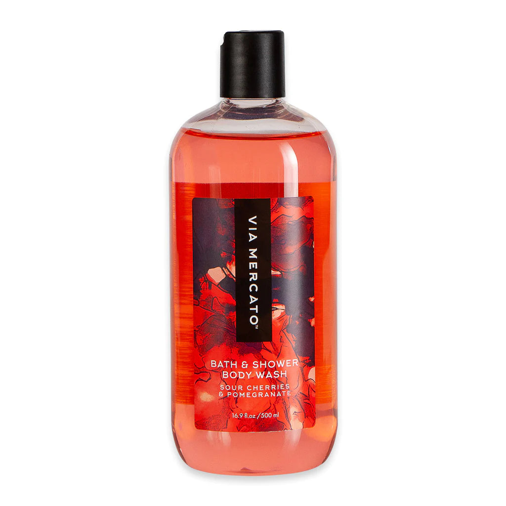 VIA MERCATO BELLA 500ML SHOWER GEL - SOUR CHERRIES AND POMEGRANATE
