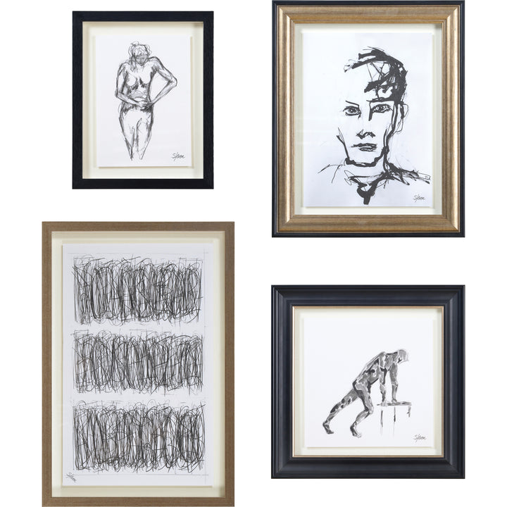 RENWIL STUDIO LINE - SKETCH SET OF 4 PAINTINGS