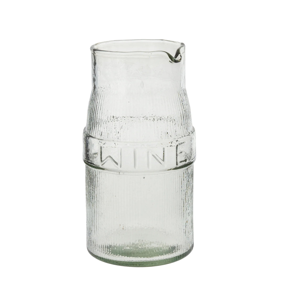 WINE PRESSED GLASS PITCHER