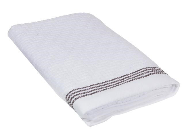 LUXURY STITCH BATH TOWEL WHITE