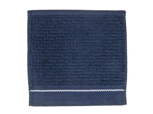 LUXURY STITCH WASH CLOTH NAVY BLUE