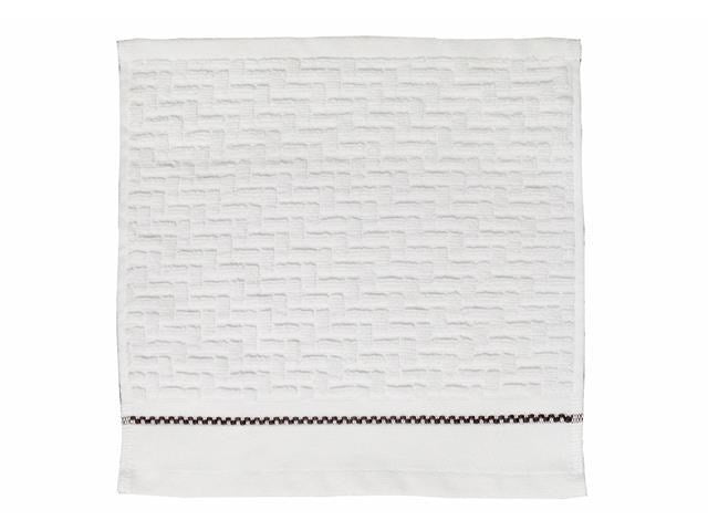 LUXURY STITCH WASH CLOTH WHITE