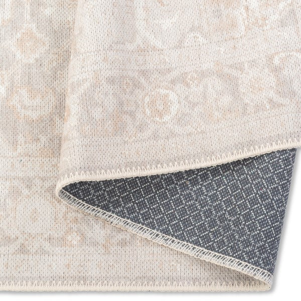 VIANA AURA WASHABLE SPILL PROOF BEIGE GOLD AREA RUG