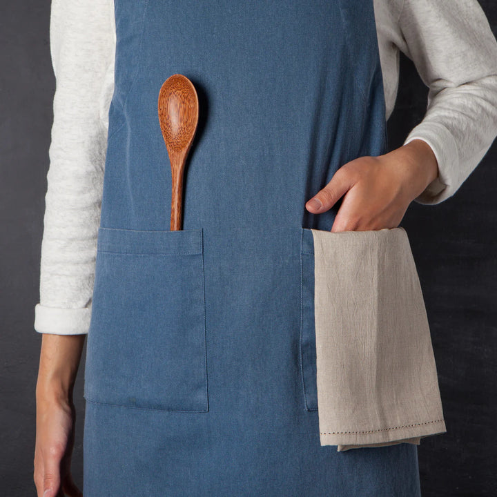 DANICA STONEWASH APRON MIDNIGHT BLUE