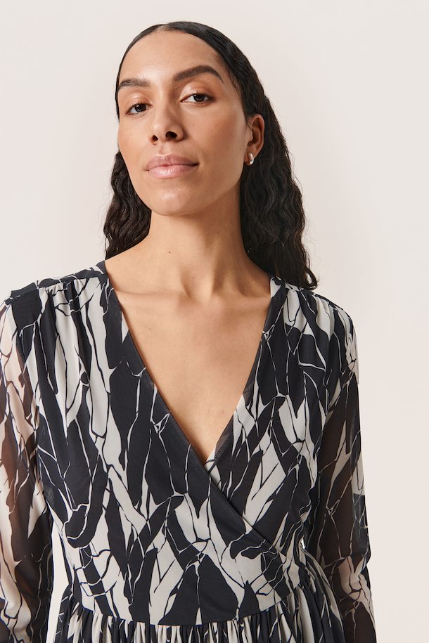Soaked Luxury Aldora Straight Dress Black and White