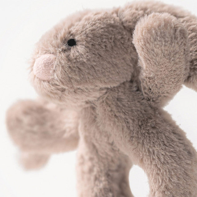 BASHFUL BEIGE BUNNY RING RATTLE