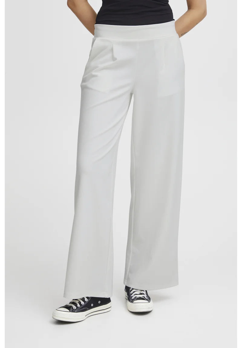 IHKATE SUS LONG WIDE TROUSERS "Cloud Dancer"