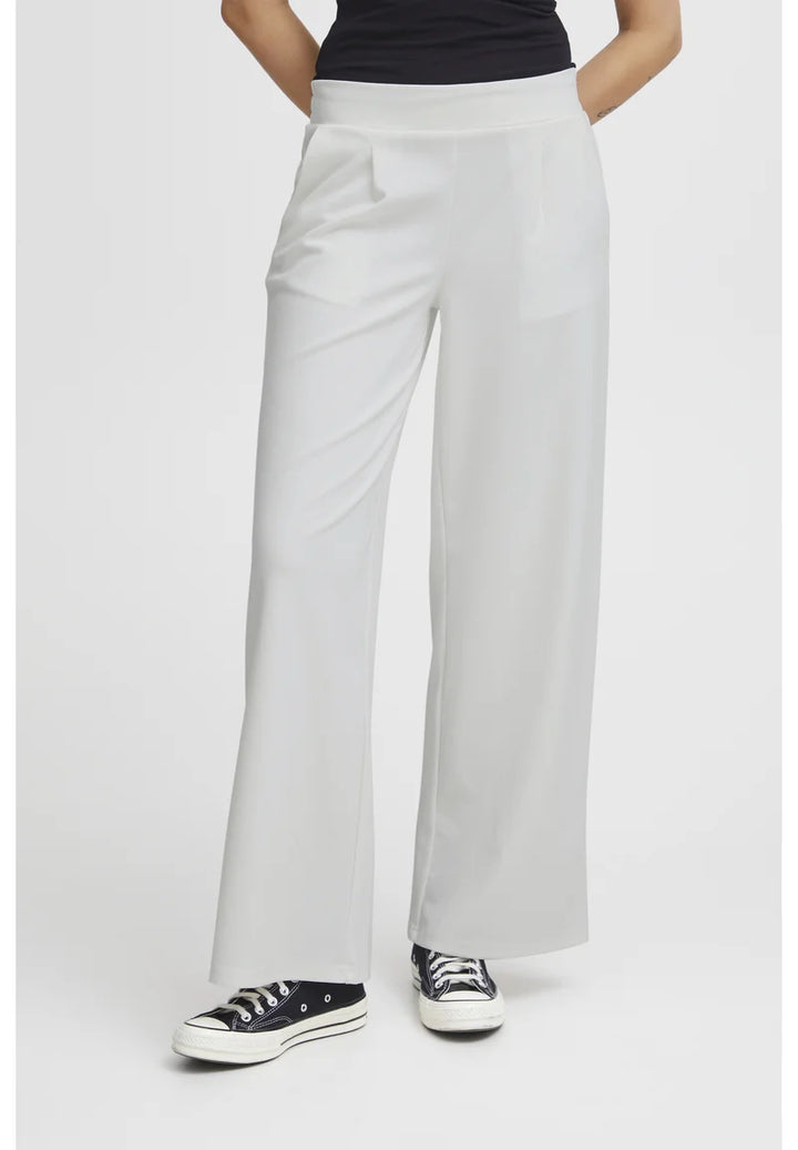 IHKATE SUS LONG WIDE TROUSERS "Cloud Dancer"