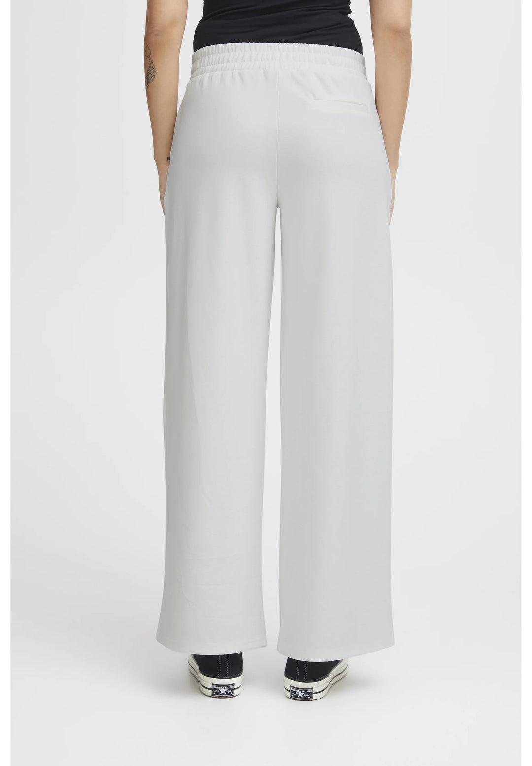 IHKATE SUS LONG WIDE TROUSERS "Cloud Dancer"