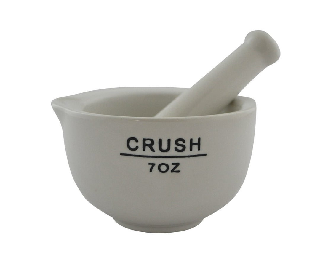 CRUSH MORTAR AND PESTLE 11X10.5CM