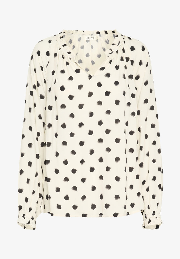 CRTIAH BOHO BLOUSE "BLACK SMUDGED DOT"