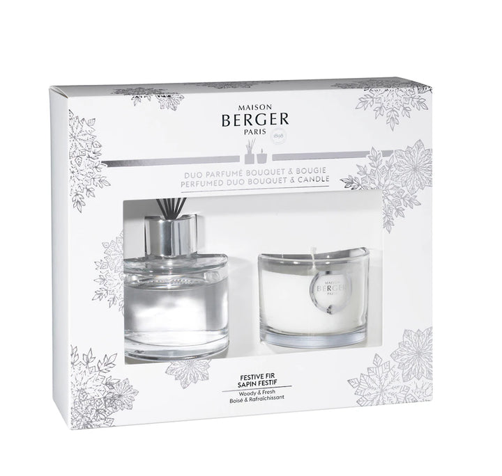 Maison Berger Perfumed Duo Bouquet and Candle Gift Set - Festive Fir