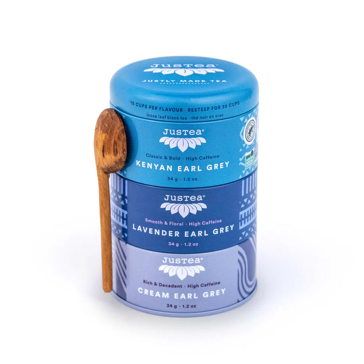 JUSTEA EARL GREY TEA TRIO & SPOON