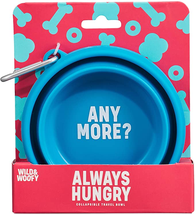 Bol à eau et à nourriture de voyage pliable en silicone durable Wild & Woofy