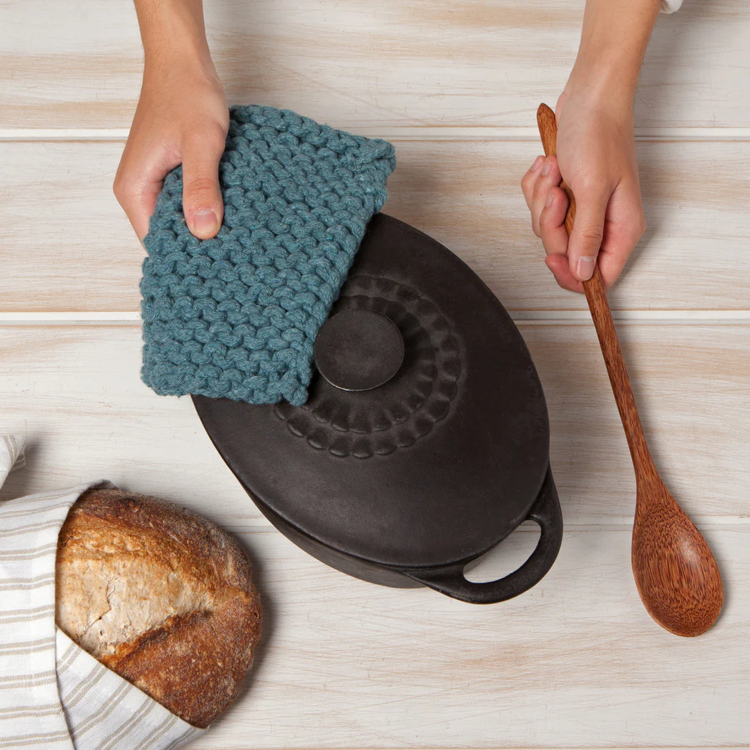 DANICA KNIT POT HOLDER LAGOON