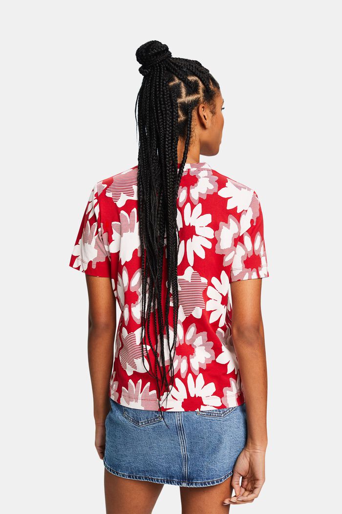 FLOWER PRINT CREWNECK T-SHIRT