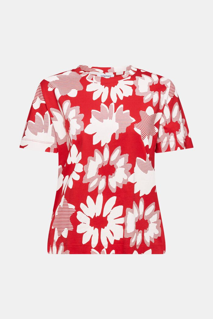 FLOWER PRINT CREWNECK T-SHIRT