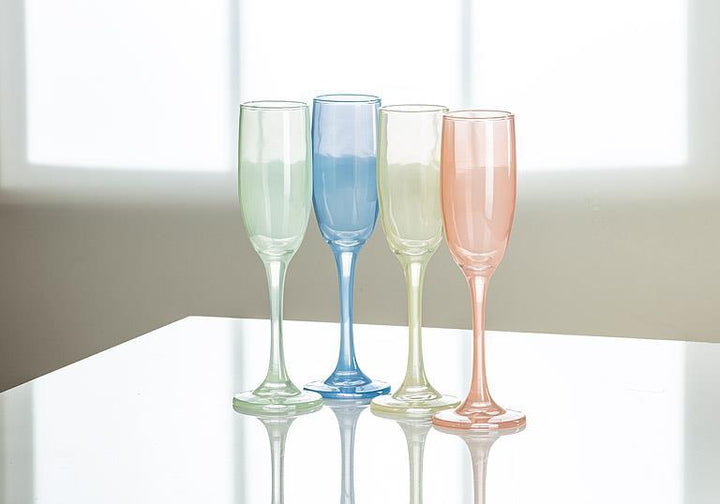 SHEER PASTEL FLUTE - 4 ASSORTED 8.5''H