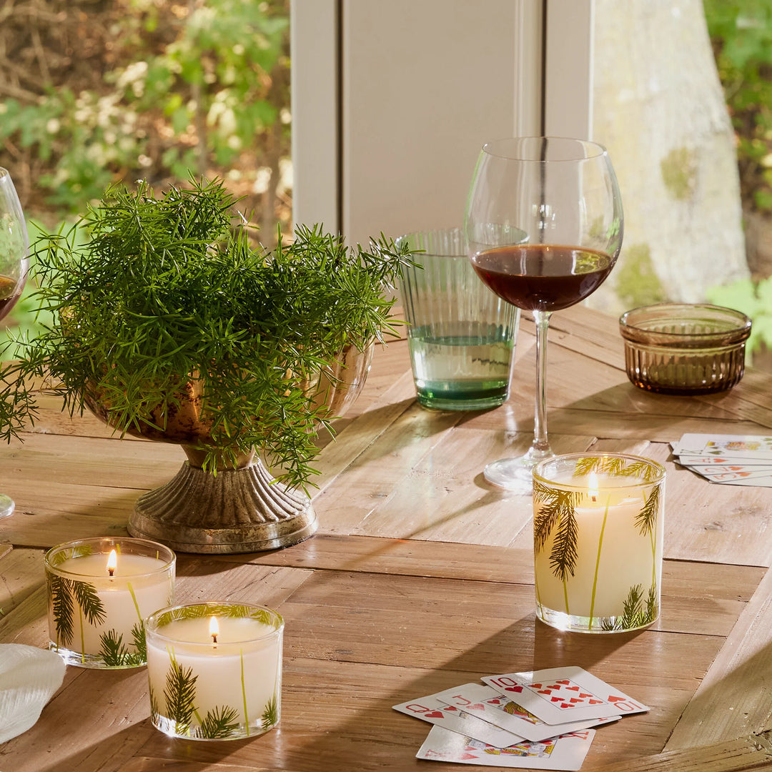 FRASIER FIR POURED CANDLE SET PINE NEEDLE DESIGN